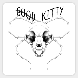 G̶o̶o̶d̶ Kitty Skull Black Text Transparent Sticker